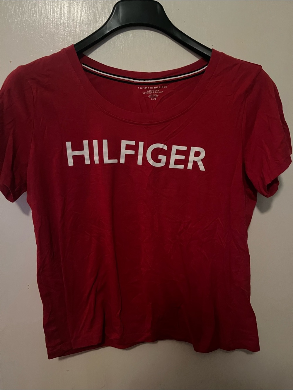 Tommy Hilfiger Red Short-Sleeve Logo Tee